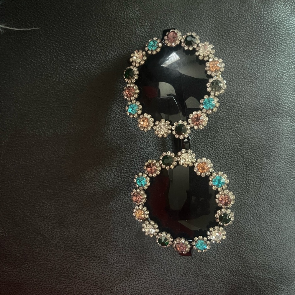 Black and Multicolor Embellished Sunglasses